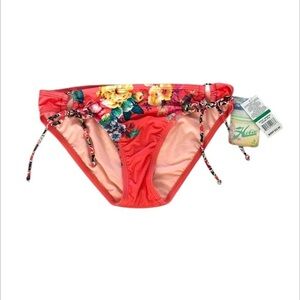 Hobie tropical flower print bikini swim bottom size large NEW